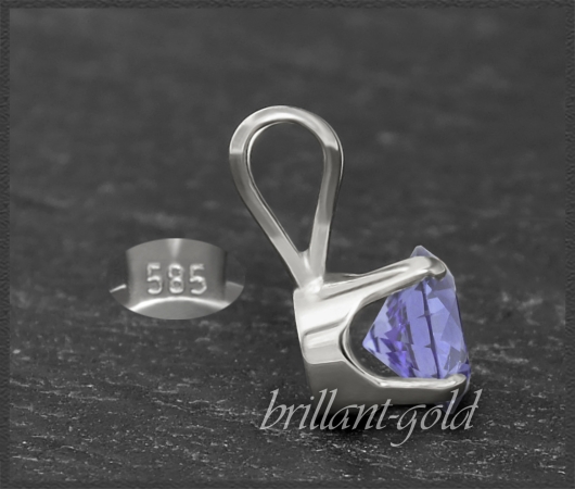 Anhänger 585 Gold Tansanit blau-violett 4,5,6,7mm
